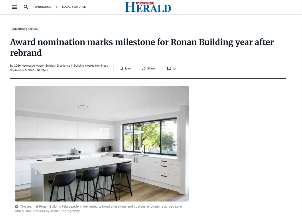 Newcastle Herald article on Ronan Building’s award win
